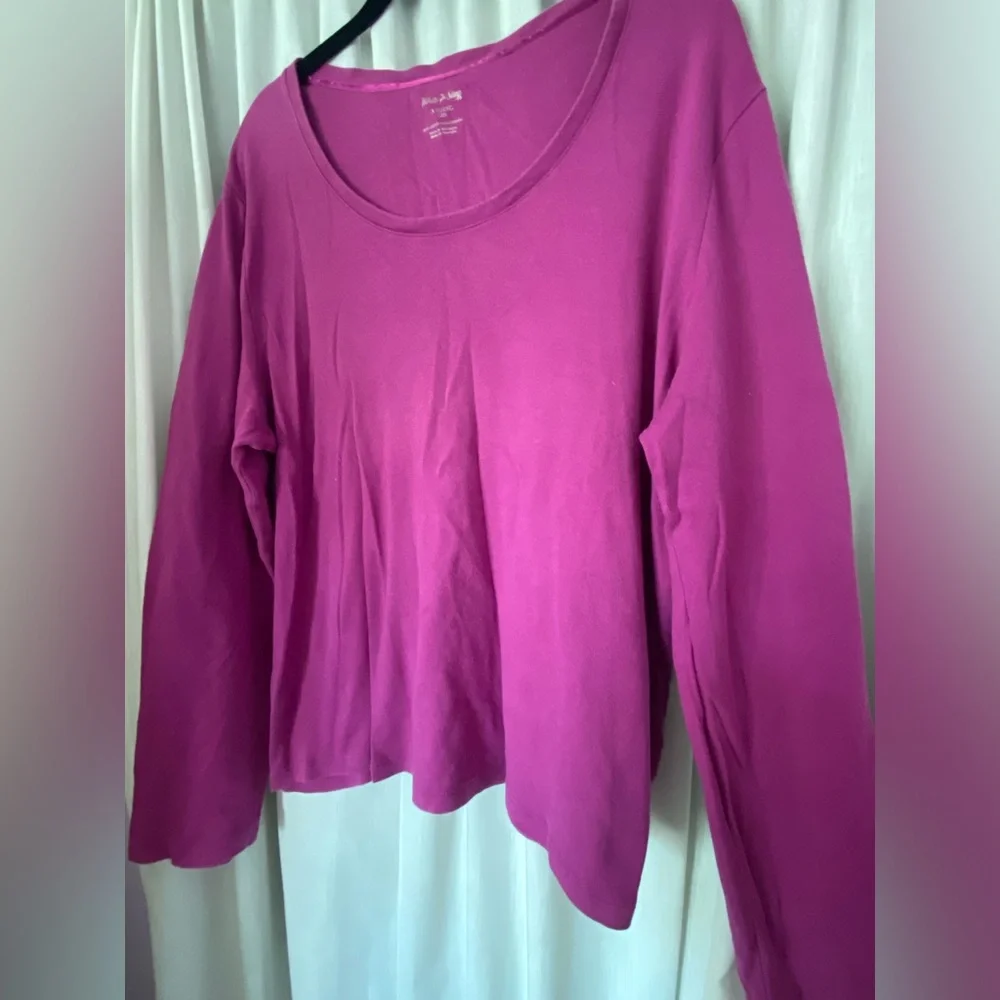 White Stag Purple Long Sleeve Shirt Size Woman’s XXL 100% Cotton - Picture 3 of 6
